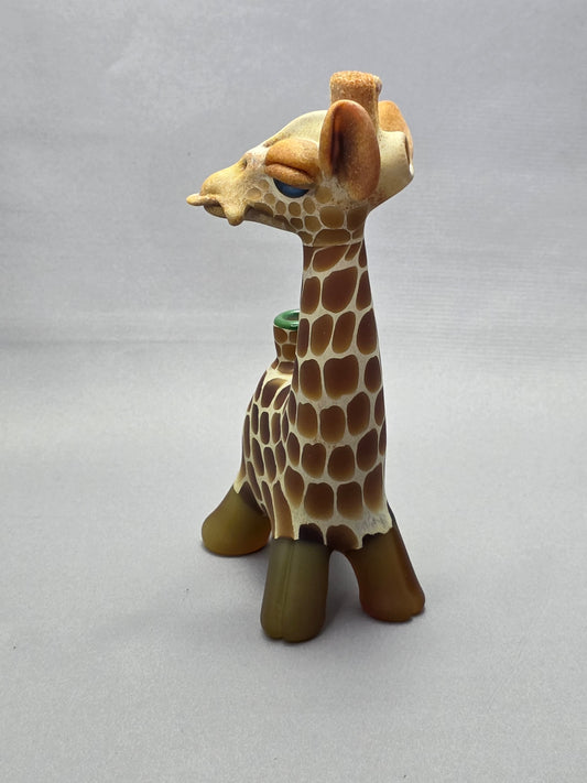 Robertson Glass Giraffe-shaped glass pipe on a light grey background