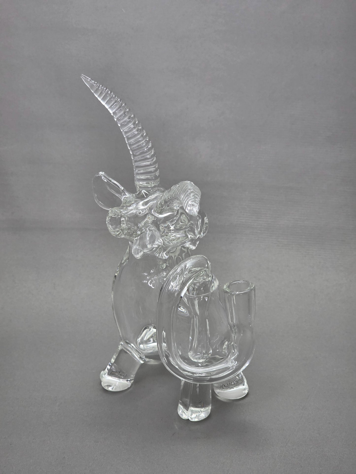 Robertson Glass Rig. Clear Goat glass rig on a white background 