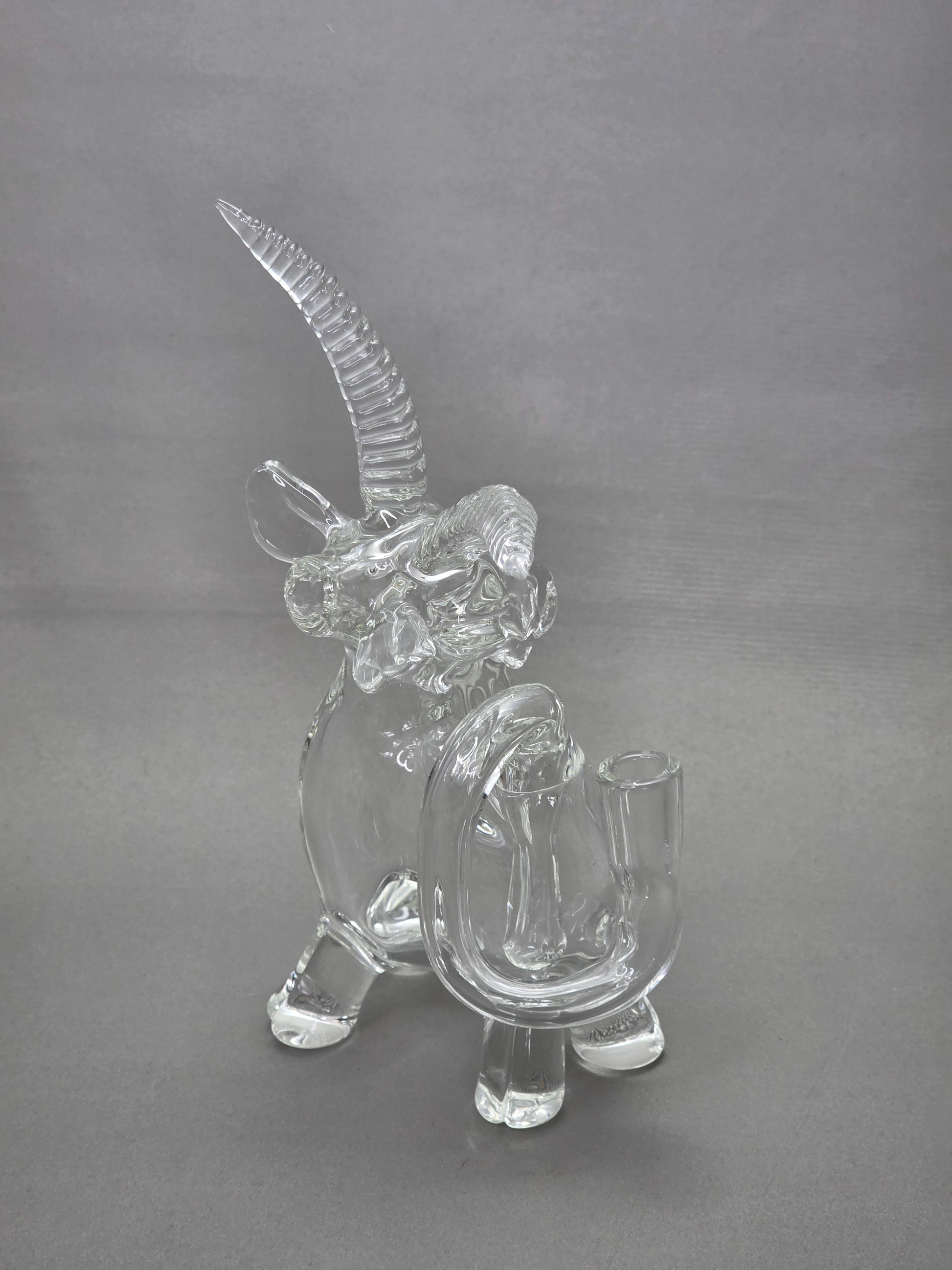 Robertson Glass Rig. Clear Goat glass rig on a white background 