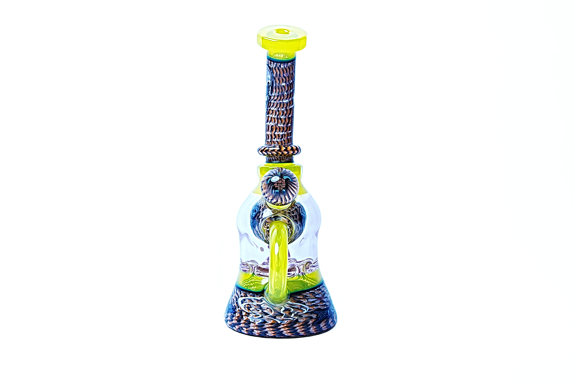 Conversion glass x Stephen Boehme Decorative glass rig with colourful ocean animal patterns on a white 