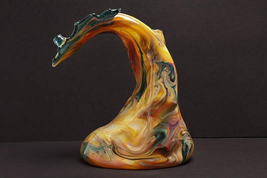 Mellow Glass x Black Sand Glass XXL Wave Glass Rig Colourful glass Wave Rig on a white background