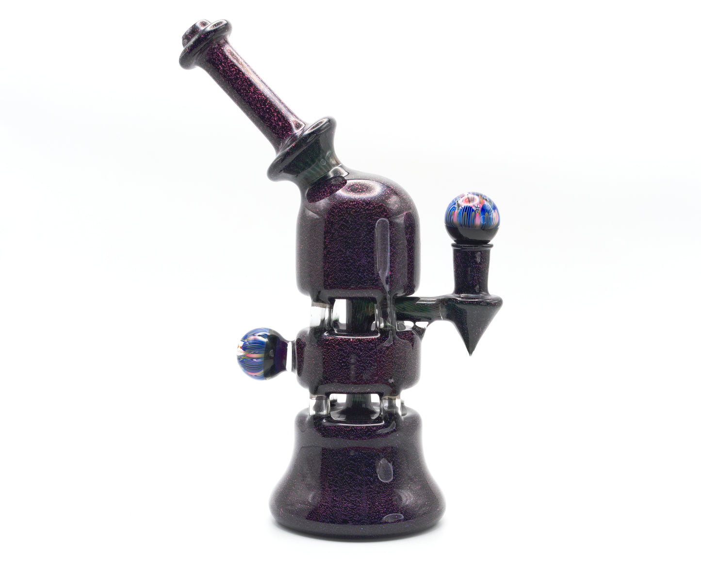 Chilling Glass Jack Stack glass pipe with a colourful glass knob on a white background