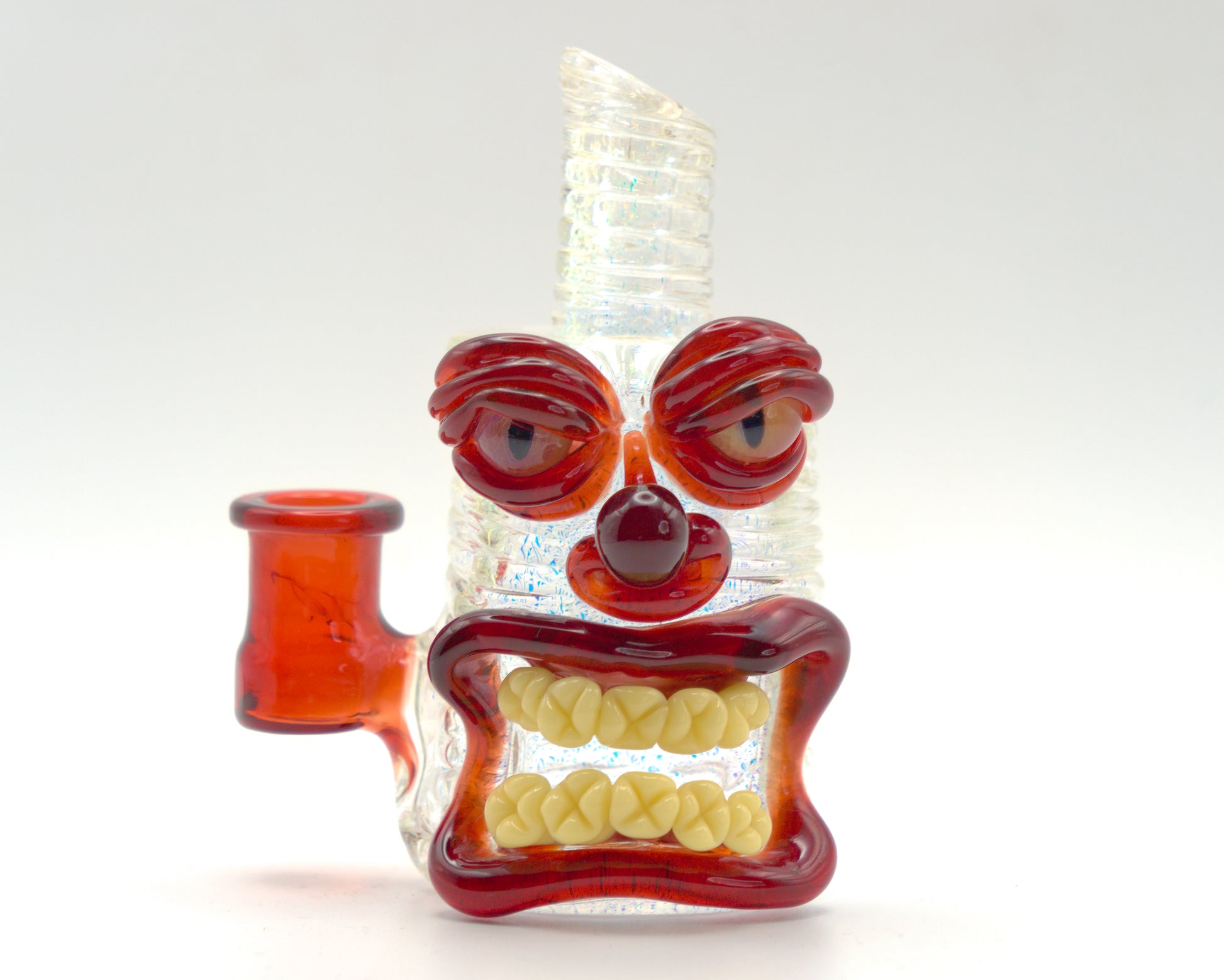 Frostys Fresh Glass figure with a face on a white background