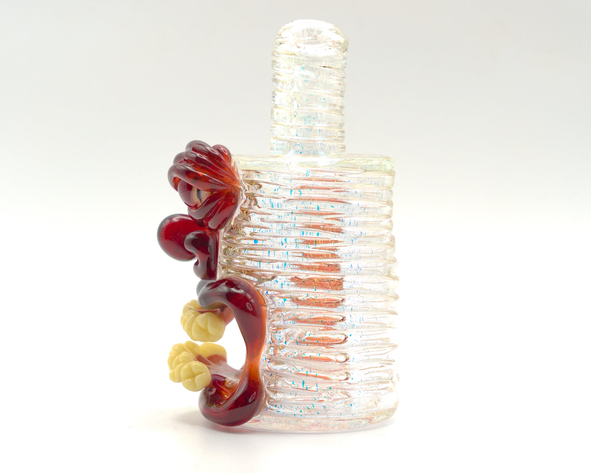 Frostys Fresh Glass figure with a face on a white background