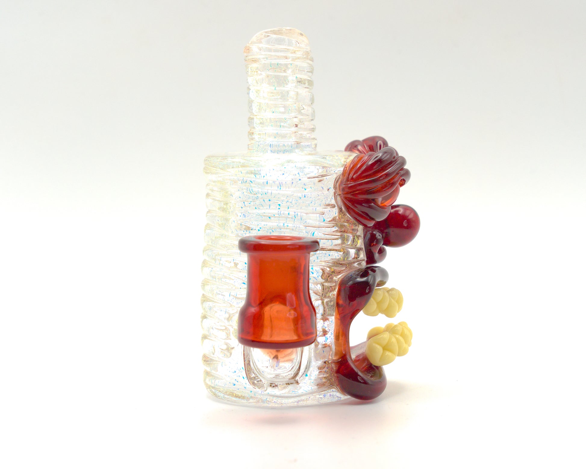 Frostys Fresh Glass figure with a face on a white background