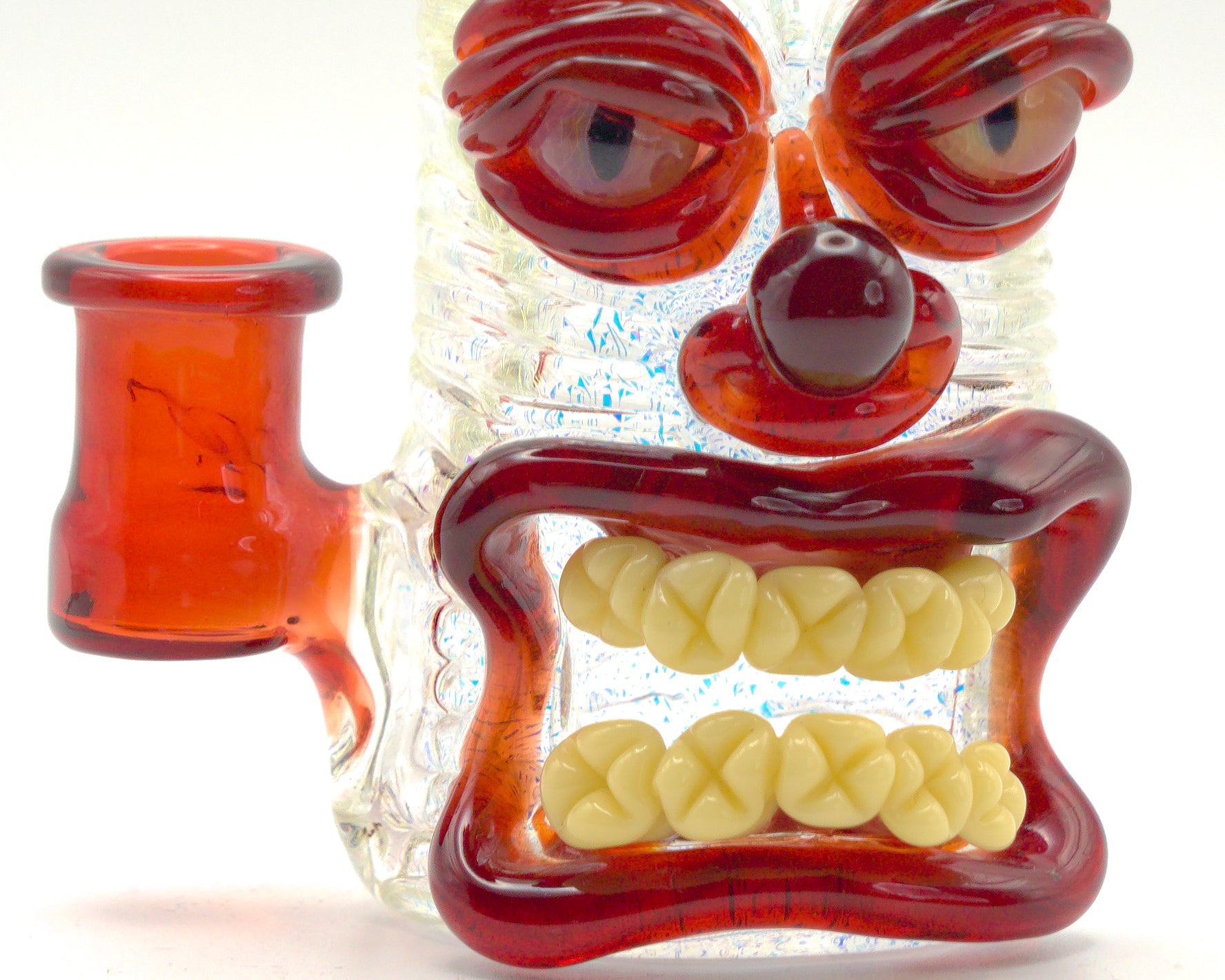 Frostys Fresh Glass figure with a face on a white background